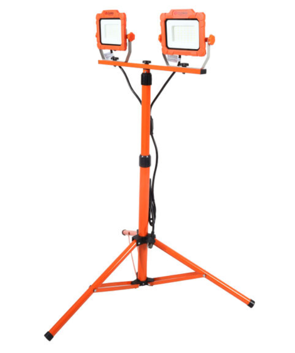WKLT2X3050 Luminaria de trabajo de doble cabezal con pedestal de soporte