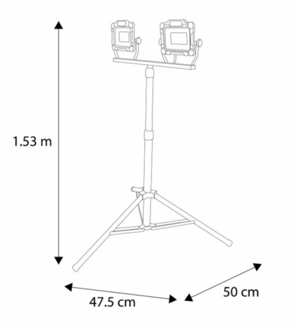 WKLT2X3050 Luminaria de trabajo de doble cabezal con pedestal de soporte